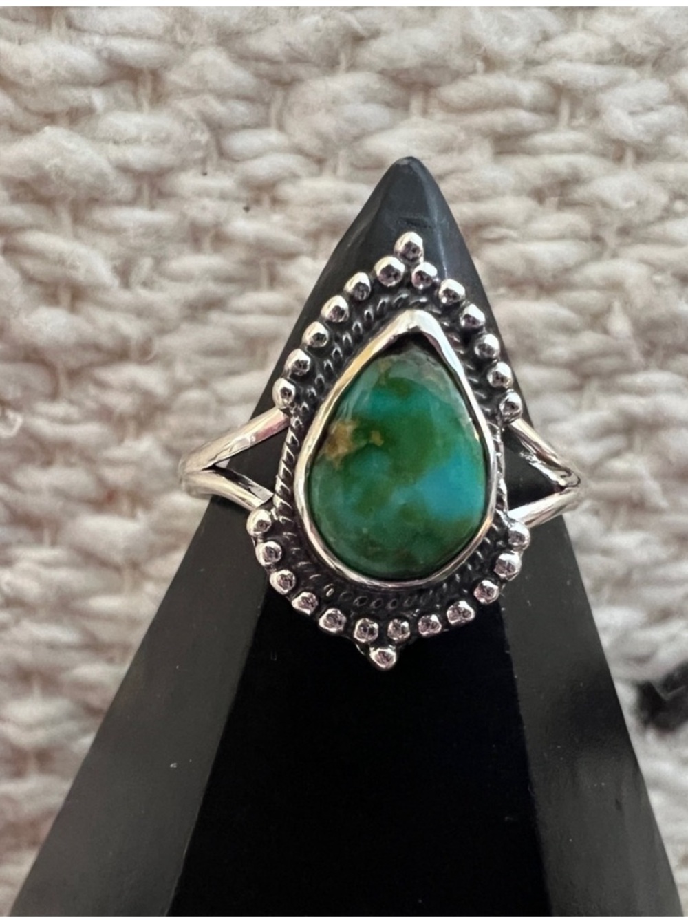 ❤️ Sonoran Gold Turquoise .925 Sterling Ring-Size 7.75